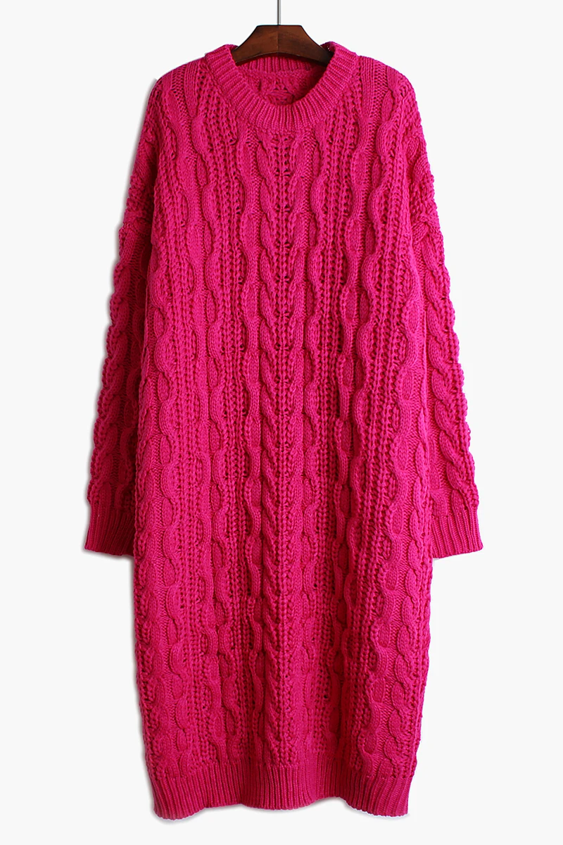 Round neck retro twist sweater 2020 winter new loose casual thick solid color mid-length knitted dress V950
Round neck retro twist sweater 2020 winter new loose casual thick solid color mid-length knitted dress V950