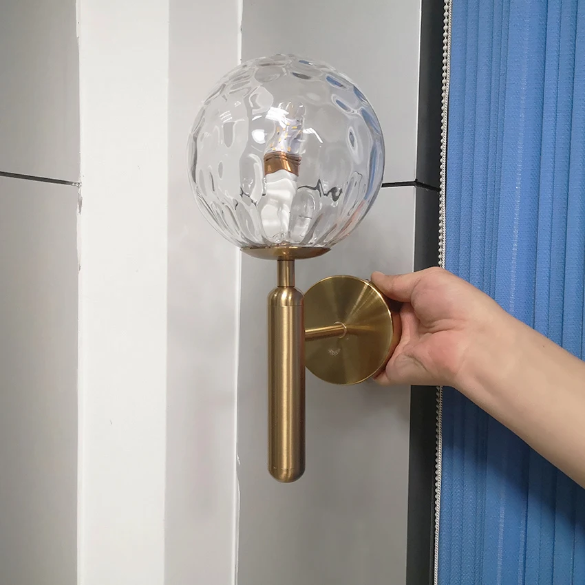 Modern glass ball wall lights gold black dining room bathroom bedroom bedside wall mounted lamp lighting Restaurant stair sconce
Modern glass ball wall lights gold black dining room bathroom bedroom bedside wall mounted lamp lighting Restaurant stair sconce