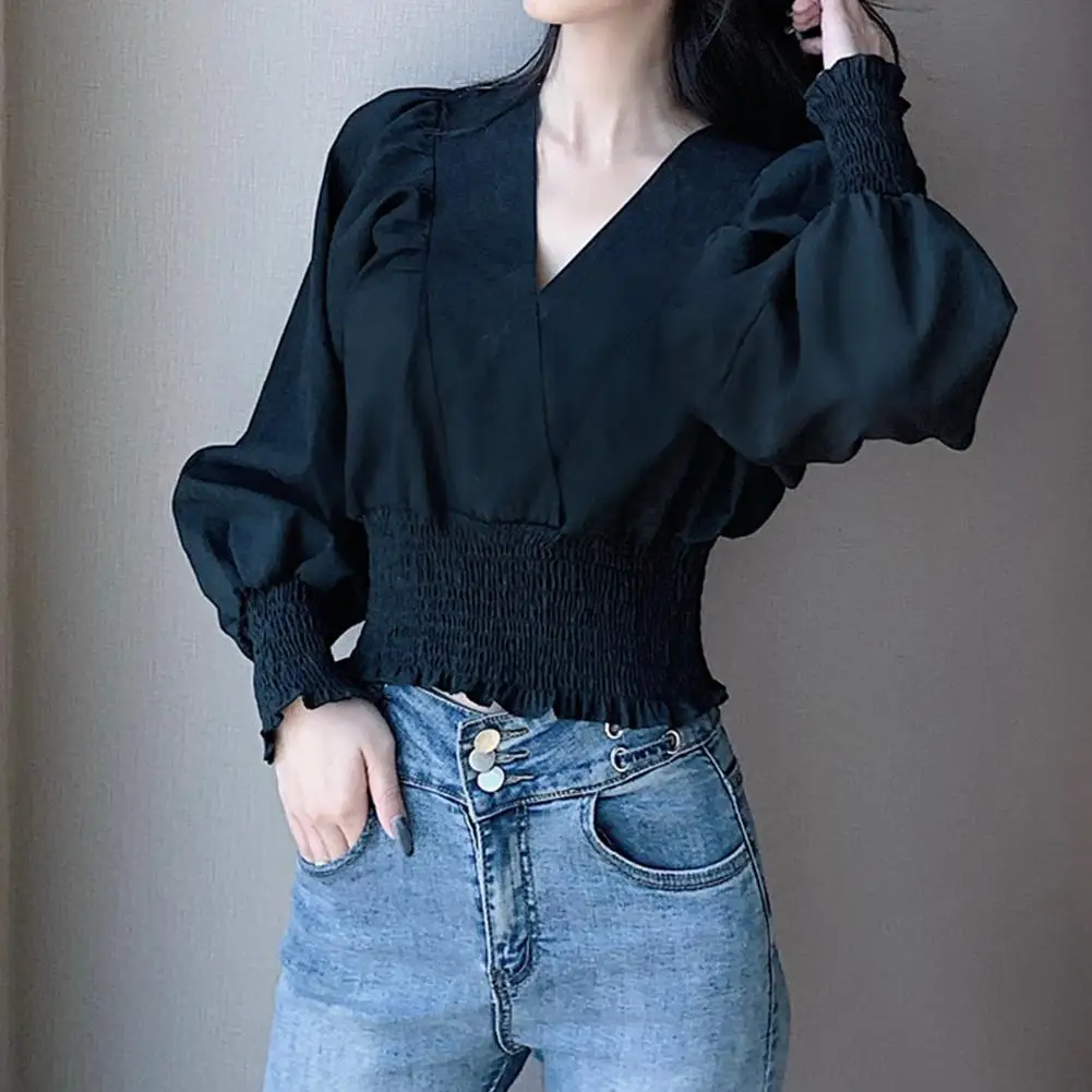 New Fashion Women Solid Color V Neck Chiffon Short Puff Sleeve Blouse Waist Tight Office Shirt
New Fashion Women Solid Color V Neck Chiffon Short Puff Sleeve Blouse Waist Tight Office Shirt
