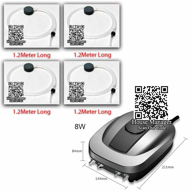 New Powerful Aquarium Air Pump AIR-2000 for Fish tank 1/2/4 Outlets compressor Oxygen Air bubble stone with Check Valve Tube
New Powerful Aquarium Air Pump AIR-2000 for Fish tank 1/2/4 Outlets compressor Oxygen Air bubble stone with Check Valve Tube