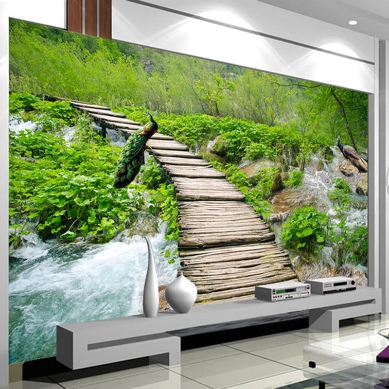Custom 3D Photo Wallpaper Mural Peacock Forest Stream Small Road Landscape Wall Painting For Living Room Bedroom Papel De Parede
Custom 3D Photo Wallpaper Mural Peacock Forest Stream Small Road Landscape Wall Painting For Living Room Bedroom Papel De Parede