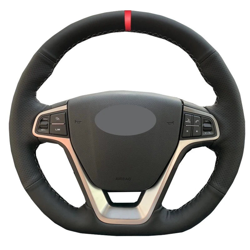 Hand Sewing Auto Car Steering Wheel Cover Wrap For Geely EMGRAND GT 2015 2016 2017 Red Marker Non-slip Black Artificial Leather
Hand Sewing Auto Car Steering Wheel Cover Wrap For Geely EMGRAND GT 2015 2016 2017 Red Marker Non-slip Black Artificial Leather