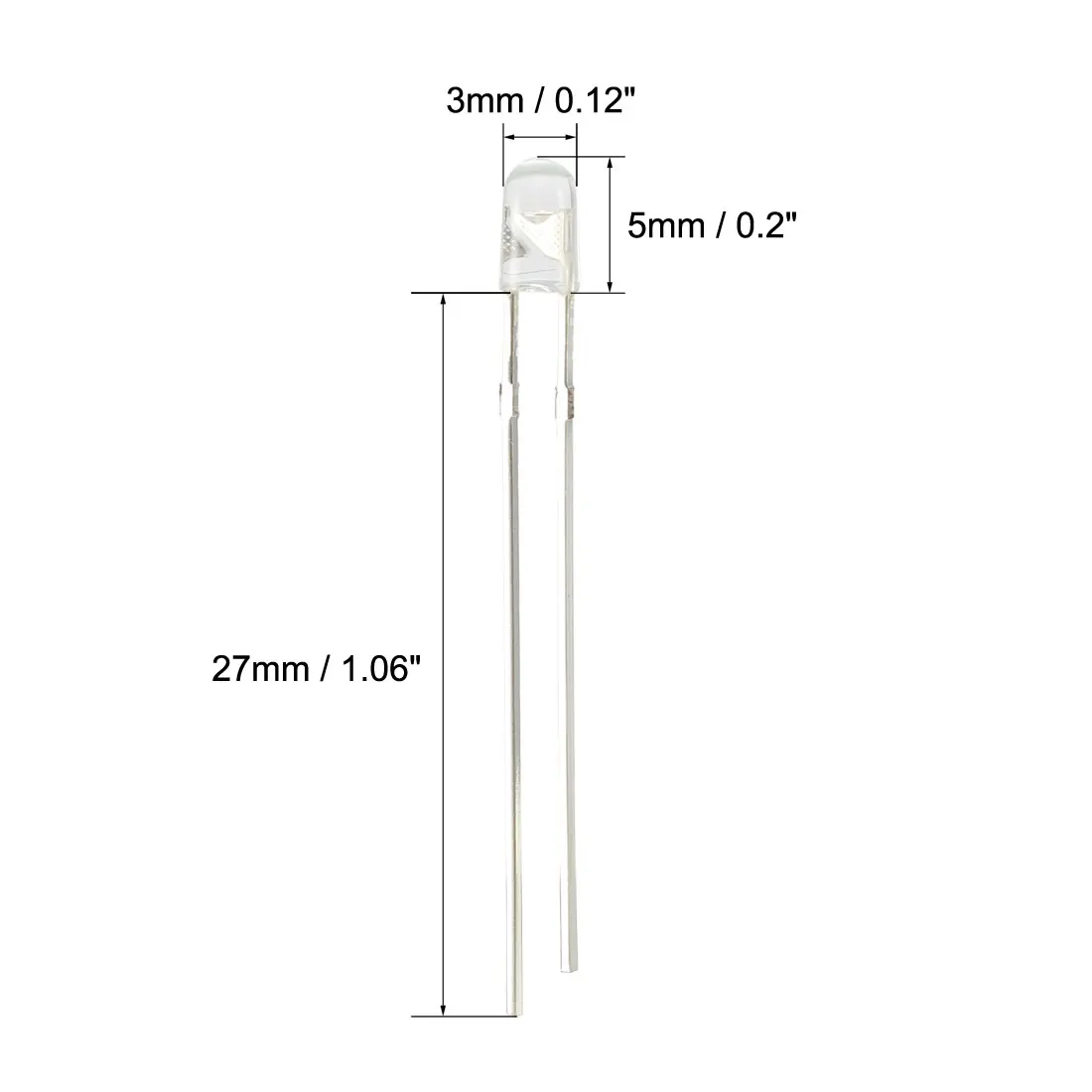 

uxcell 20pcs 3mm 940nm Infrared Emitter Diode DC 1.2V LED IR Emitter Clear Round Head 50pcs 3mm 850nm