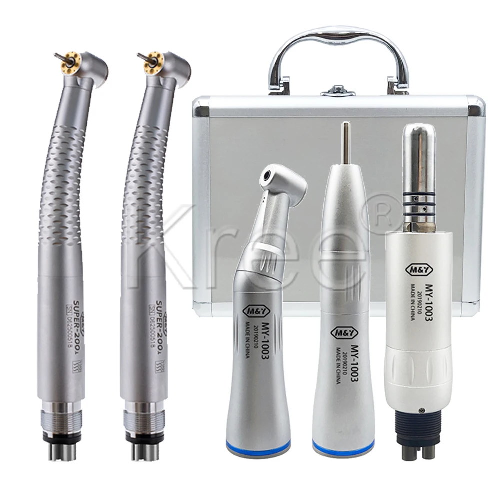 Dental 2/4 Holes 2 High Speed + 1 Low Speed Inner water Handpiece Air Turbine Kits 1:1Ratio Push Button fit NSK Style 4 Colors
Dental 2/4 Holes 2 High Speed + 1 Low Speed Inner water Handpiece Air Turbine Kits 1:1Ratio Push Button fit NSK Style 4 Colors