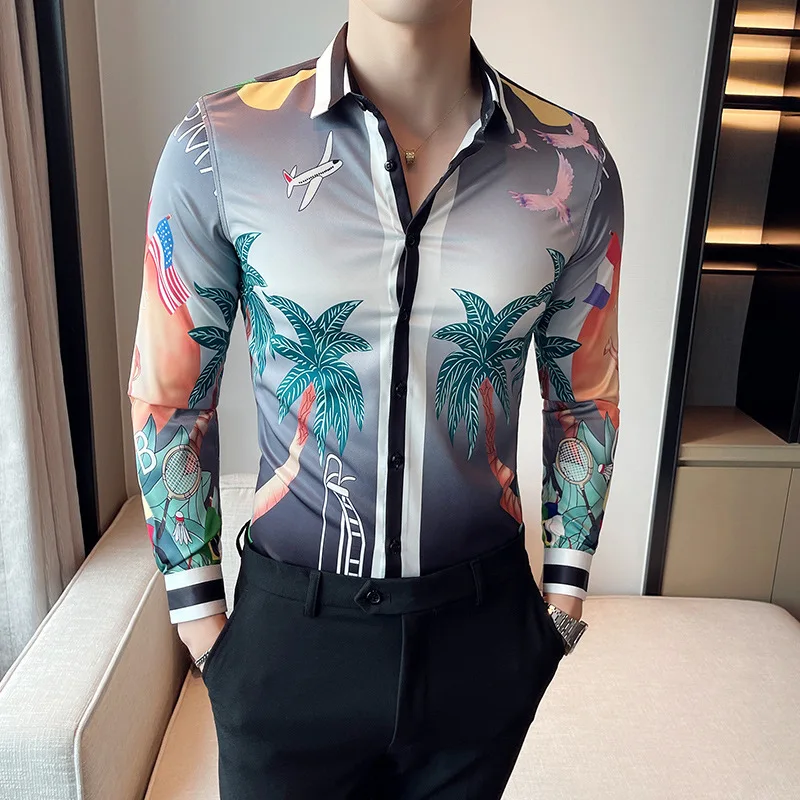 Fashion Men's Hawaiian Beach Long Sleeve Shirts Spring Holiday Vacation Print Casual Slim Fit Shirt Male Harajuku Tops
Fashion Men's Hawaiian Beach Long Sleeve Shirts Spring Holiday Vacation Print Casual Slim Fit Shirt Male Harajuku Tops