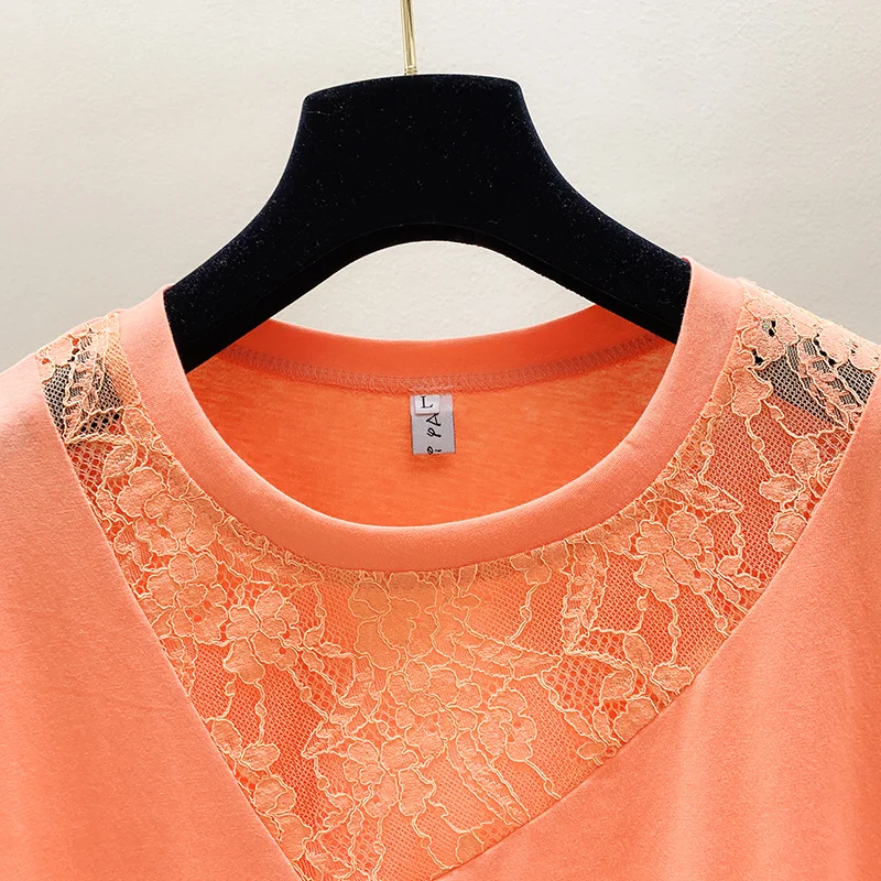 Nkandby Summer Plus Size Cotton Tshirt Women Lace Trim Loose Short Sleeve T Shirt Solid Color Oversize Basic Tops Female
Nkandby Summer Plus Size Cotton Tshirt Women Lace Trim Loose Short Sleeve T Shirt Solid Color Oversize Basic Tops Female