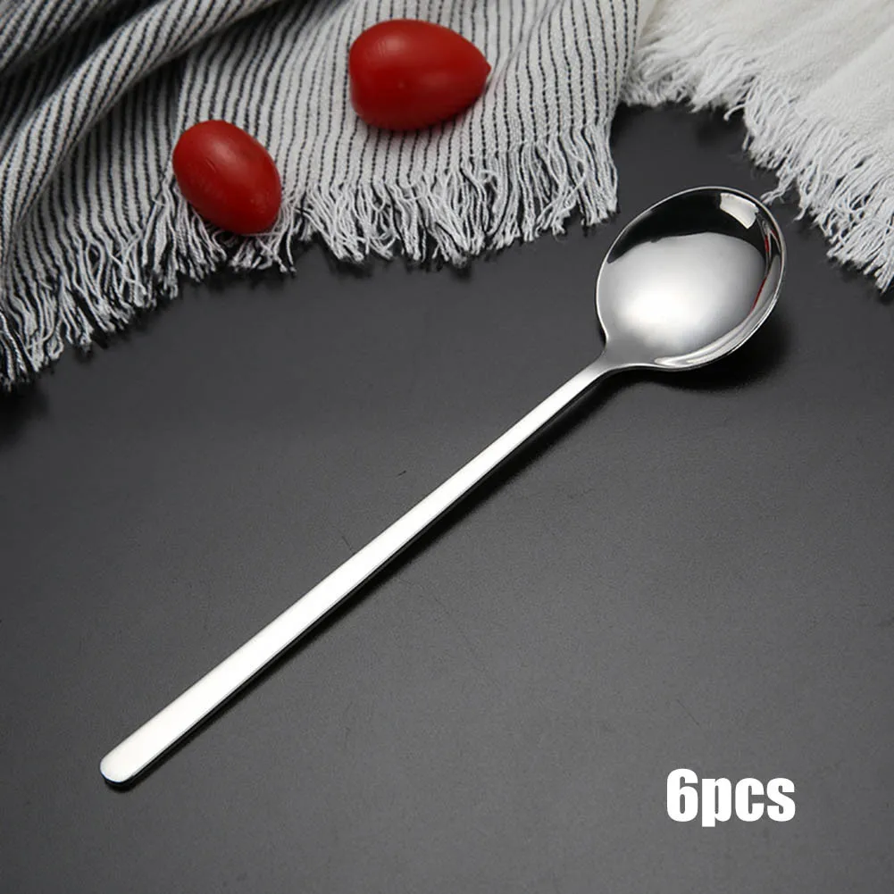 Pack Of 6 Stainless Steel Spoon Long Handle Dessert Tea Spoon Kitchen Accessorie High Quality 2021 New
Pack Of 6 Stainless Steel Spoon Long Handle Dessert Tea Spoon Kitchen Accessorie High Quality 2021 New