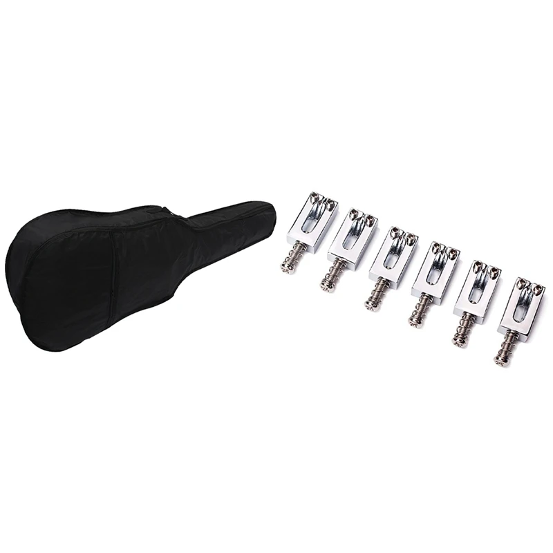 6 Pcs Electric Guitar Bridge Saddles Flat & 1 Pcs 38Inch Guitar Bag Oxford Cloth Shoulder Gig Bag
6 Pcs Electric Guitar Bridge Saddles Flat & 1 Pcs 38Inch Guitar Bag Oxford Cloth Shoulder Gig Bag