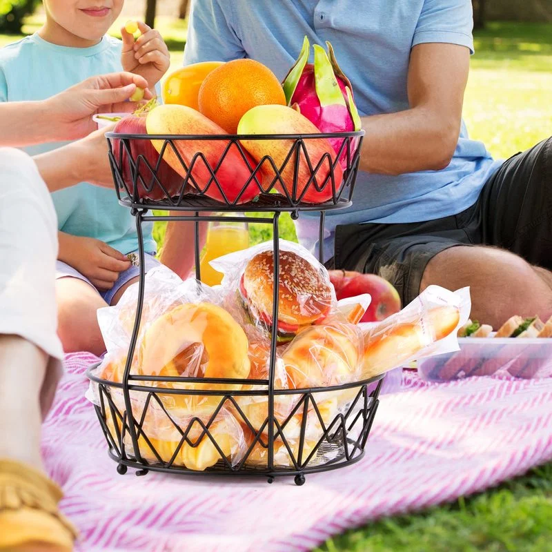 2 Layer Fruit Basket Metal Storage Basket for Bread Snacks Stand Drain Baskets for Vegetable Creative Storage Organizer Desktop
2 Layer Fruit Basket Metal Storage Basket for Bread Snacks Stand Drain Baskets for Vegetable Creative Storage Organizer Desktop