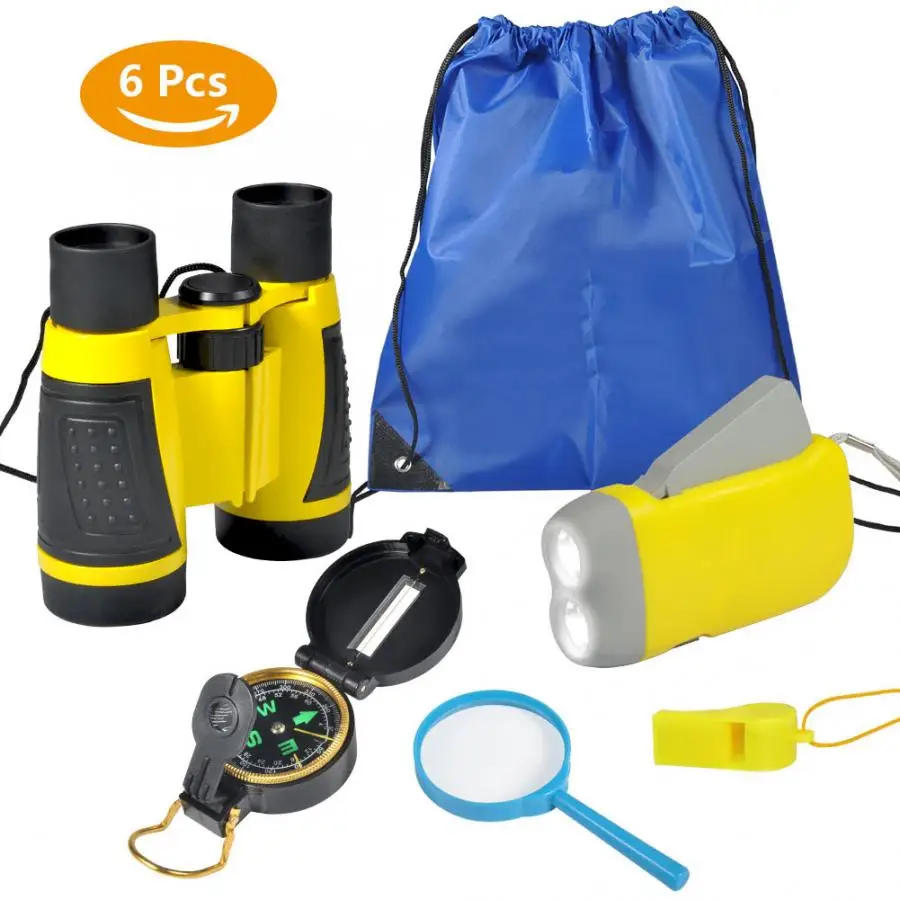 6pcs Kids Outdoor Exploration Set Binocular Flashlight Compass Magnifying Glass Whistle Toy Kid Adventure Kit Children Gift
6pcs Kids Outdoor Exploration Set Binocular Flashlight Compass Magnifying Glass Whistle Toy Kid Adventure Kit Children Gift