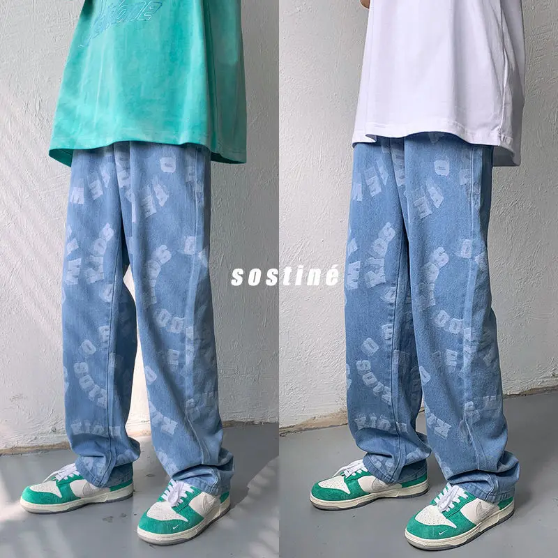 KEMOY Men's Women's Jeans Harajuku Loose Straight Pants Korean Style Trousers Printed Couple Streetwear Casual Pants
KEMOY Men's Women's Jeans Harajuku Loose Straight Pants Korean Style Trousers Printed Couple Streetwear Casual Pants
