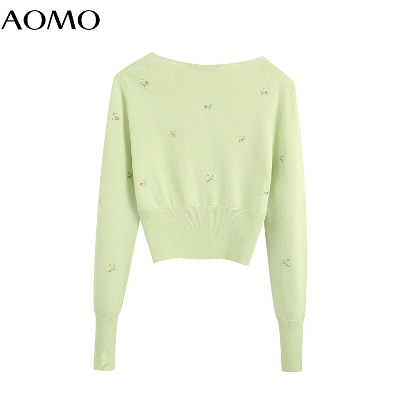 AOMO women floral embroidery cardigan vintage jumper lady fashion slim knitted cardigan coat BE275A 
AOMO women floral embroidery cardigan vintage jumper lady fashion slim knitted cardigan coat BE275A
