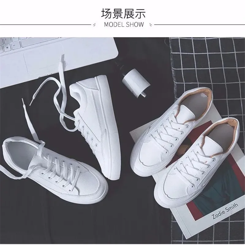 Classic Casual Low-cut Lace-up Women Vulcanized Shoes Korean Style Ladies Pu Leather White Shoes Fashion Outdoor Flat Sneakers
Classic Casual Low-cut Lace-up Women Vulcanized Shoes Korean Style Ladies Pu Leather White Shoes Fashion Outdoor Flat Sneakers