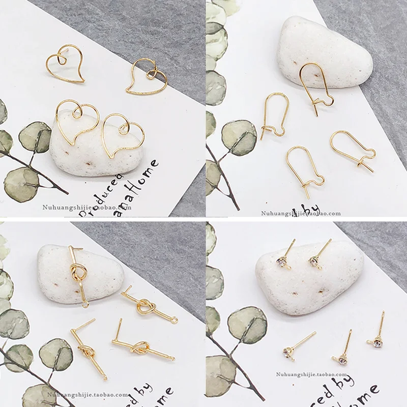 Copper-plated real gold accessories simple and versatile basic love small diamond cup earrings DIY materials
Copper-plated real gold accessories simple and versatile basic love small diamond cup earrings DIY materials