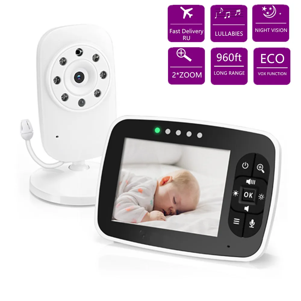 Wireless Baby Monitor,3.5 inch LCD Screen Display Infant Night Vision Camera,Two Way Audio,Temperature Sensor,ECO Mode,Lullabies
Wireless Baby Monitor,3.5 inch LCD Screen Display Infant Night Vision Camera,Two Way Audio,Temperature Sensor,ECO Mode,Lullabies
