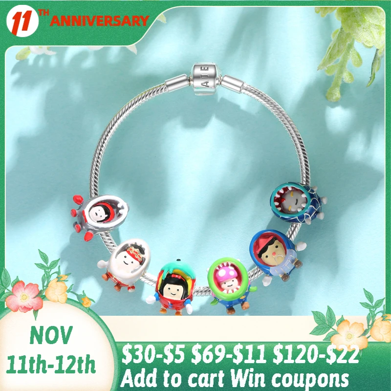 925 Silver Protective Shell Series DIY Charms Colorful Enamel Anime Cartoon Image Fit Pendant Bracelet for Women Jewelry Making
925 Silver Protective Shell Series DIY Charms Colorful Enamel Anime Cartoon Image Fit Pendant Bracelet for Women Jewelry Making