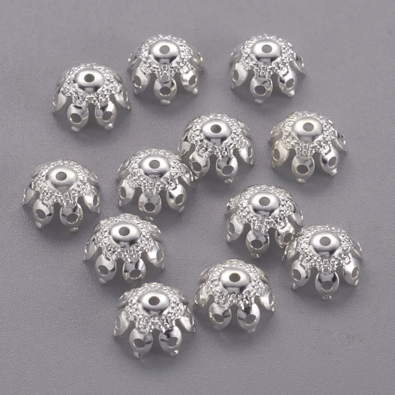 1000 pc Brass Silver More-Petal Flower Bead Caps 9x5mm, Hole: 1mm,Cadmium Free & Lead Free
1000 pc Brass Silver More-Petal Flower Bead Caps 9x5mm, Hole: 1mm,Cadmium Free & Lead Free