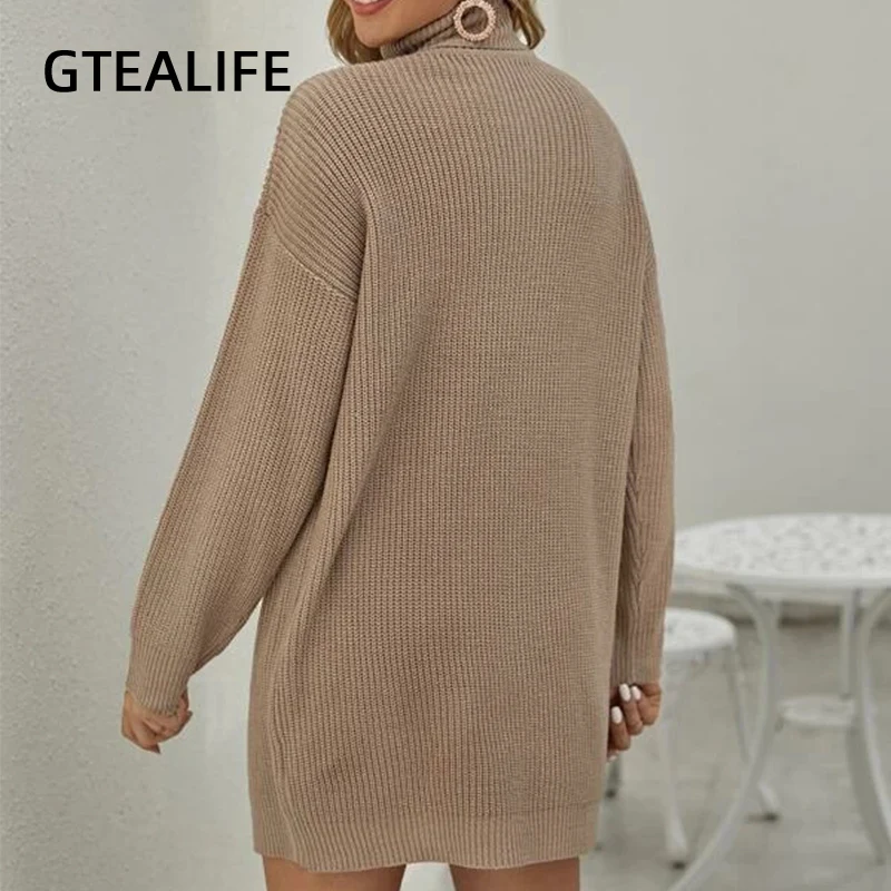 GTEALIFE Casual Loose Turtleneck Long Sleeve Thick Knit Dress Women Winter Fall Drop Shoulder Sweater Dress Without Belt Robe
GTEALIFE Casual Loose Turtleneck Long Sleeve Thick Knit Dress Women Winter Fall Drop Shoulder Sweater Dress Without Belt Robe