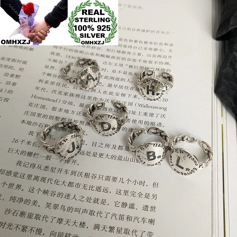 OMHXZJ Wholesale HC131 European Fashion Hot Woman Girl Birthday Party Gift Vintage 26 Letters 100% 925 Sterling Silver Open Ring
OMHXZJ Wholesale HC131 European Fashion Hot Woman Girl Birthday Party Gift Vintage 26 Letters 100% 925 Sterling Silver Open Ring