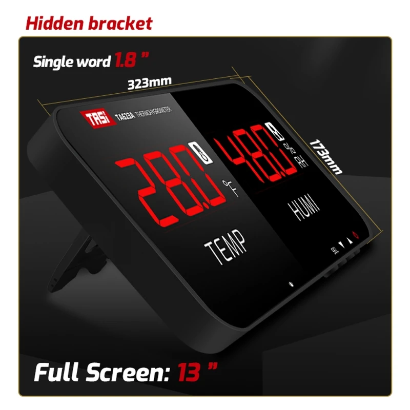 13" Termometer Hygrometer Temperatury Humidity Meter Dispaly 32*17cm with Alarm function for Office Home Indoor Outdoor Greenhou
13" Termometer Hygrometer Temperatury Humidity Meter Dispaly 32*17cm with Alarm function for Office Home Indoor Outdoor Greenhou