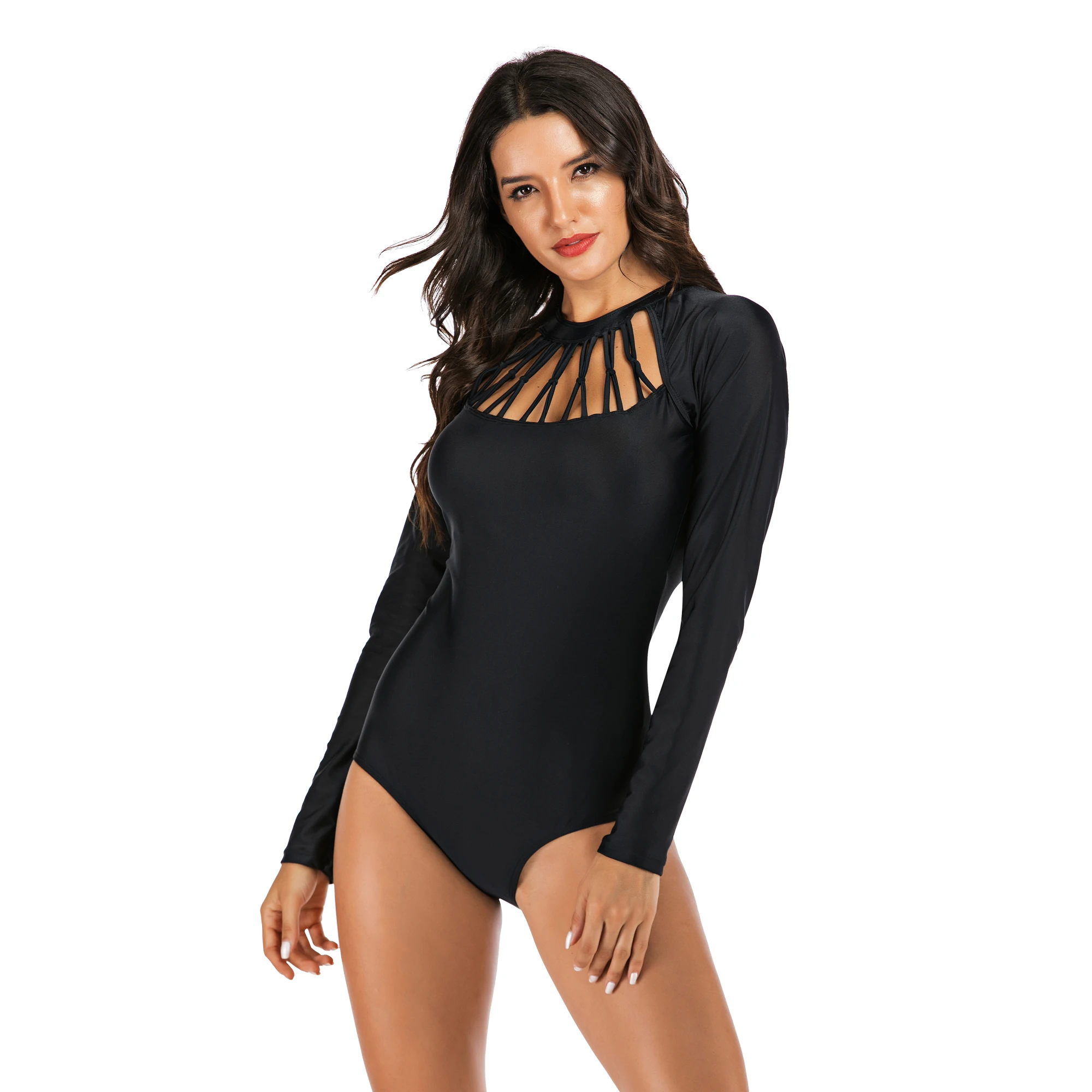 Women Back Zip Surfing Suit Long Sleeve Triangle Solide Black Bodysuit Sports Swimsuit One Piece Black Swimwear
Women Back Zip Surfing Suit Long Sleeve Triangle Solide Black Bodysuit Sports Swimsuit One Piece Black Swimwear