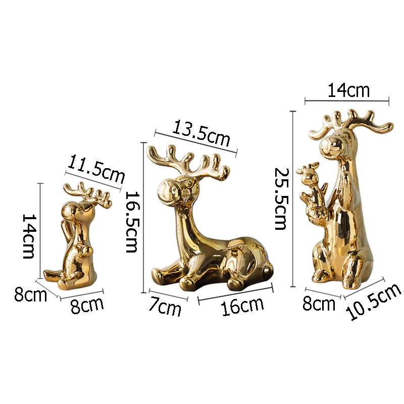 Golden Deer Ceramic Statue 3pcs/set Quality Porcelain Crafts Desk Decor Ornaments Animal Figurines Home Decoration Modern
Golden Deer Ceramic Statue 3pcs/set Quality Porcelain Crafts Desk Decor Ornaments Animal Figurines Home Decoration Modern