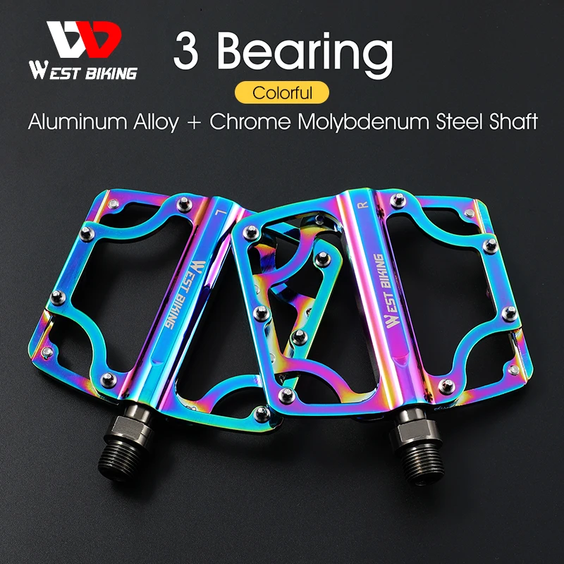 WEST BIKING Colorful Bicycle Pedal Effort-saving 3 Bearing CNC Ultralight Pedal MTB Road Bike Part BMX Pedal Cycling Accessories
WEST BIKING Colorful Bicycle Pedal Effort-saving 3 Bearing CNC Ultralight Pedal MTB Road Bike Part BMX Pedal Cycling Accessories