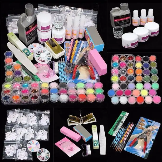 42 Acrylic Nail Art Tips Powder Liquid Brush Glitter Clipper File Set Kit 40ml Multi-style Manicure Set Various Accessories
42 Acrylic Nail Art Tips Powder Liquid Brush Glitter Clipper File Set Kit 40ml Multi-style Manicure Set Various Accessories