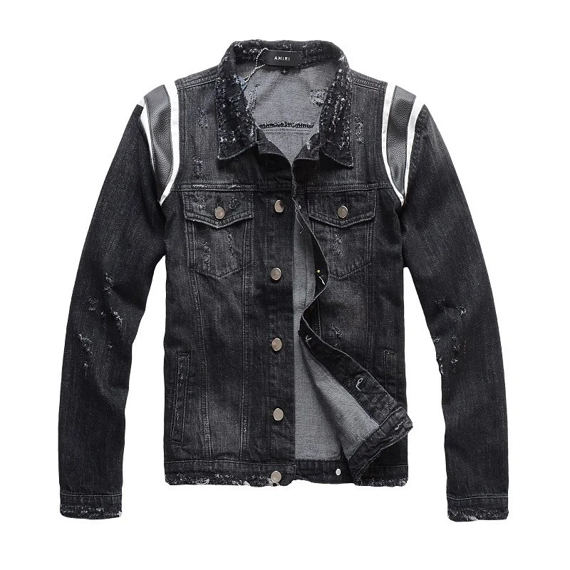 Chao brand Amiri jeans Amiri embroidered locomotive jeans jacket Amiri jeans jacket #411
Chao brand Amiri jeans Amiri embroidered locomotive jeans jacket Amiri jeans jacket #411