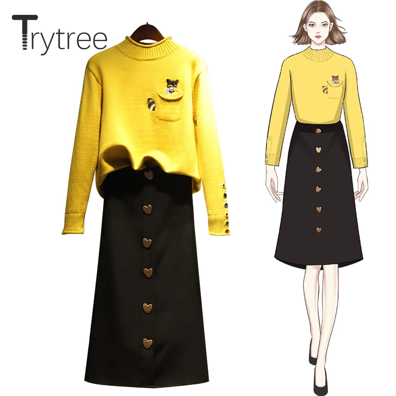 Фото Trytree/осенне зимний женский костюм из двух предметов Повседневная - купить