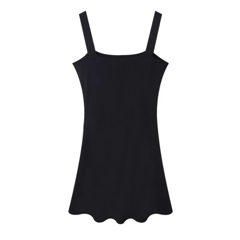New Women's Spring Summer Slash Neck Black Spaghetti Strap Dress French Camis Sexy A-word Skirt
New Women's Spring Summer Slash Neck Black Spaghetti Strap Dress French Camis Sexy A-word Skirt