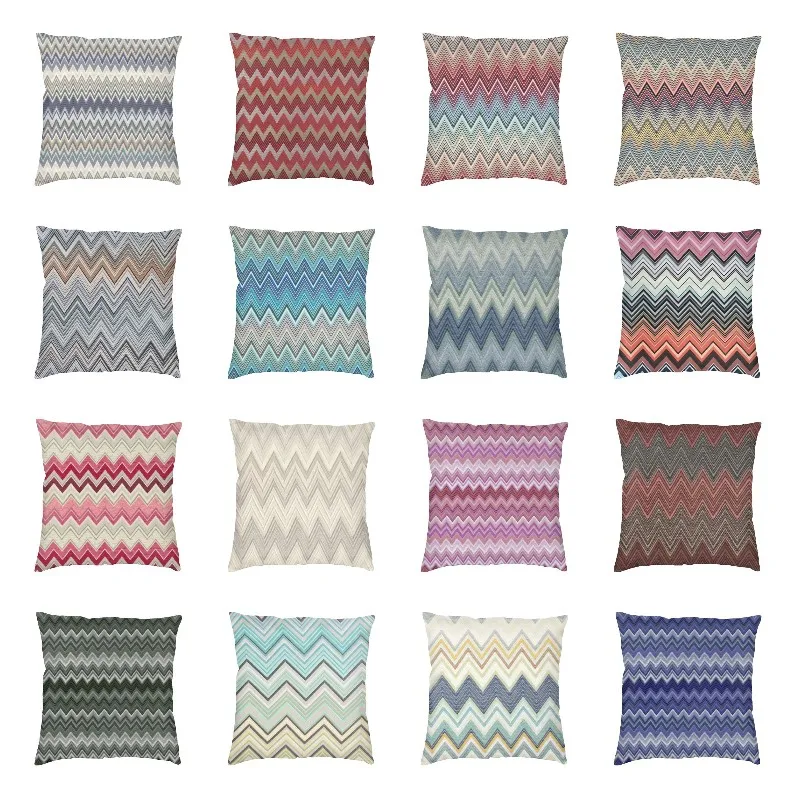 

Multicolore Zigzag Zig Zag Throw Pillow Case Decor Home Modern Geometry Luxury Cushion Cover Velvet Pillowcase