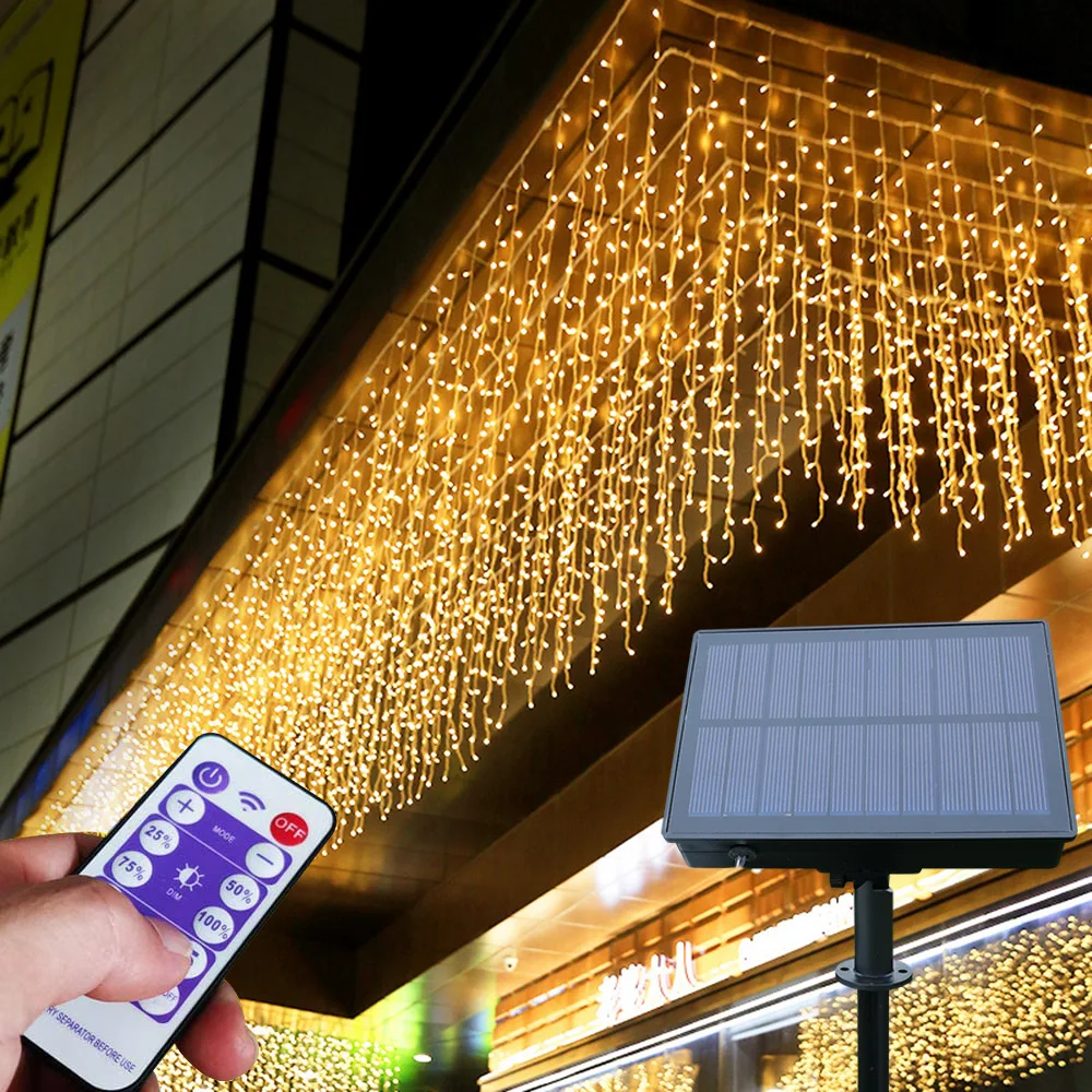Timer Remote Solar String Fairy Lights Waterproof Outdoor Garland Solar Power Lamp Christmas Garden Decor Icicle Curtain Lights
Timer Remote Solar String Fairy Lights Waterproof Outdoor Garland Solar Power Lamp Christmas Garden Decor Icicle Curtain Lights