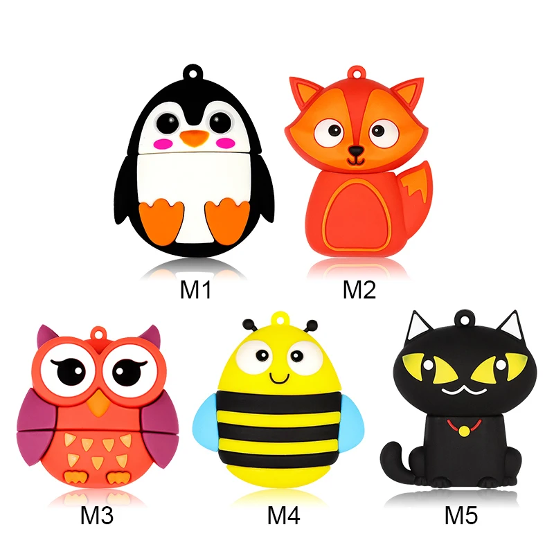 Cartoon Creative Animal usb 2.0 flash drive U disk 8GB 16GB 32GB cel usb 64GB 128GB pendrive U Stick Penguin Owl Fox Bee gift
Cartoon Creative Animal usb 2.0 flash drive U disk 8GB 16GB 32GB cel usb 64GB 128GB pendrive U Stick Penguin Owl Fox Bee gift
