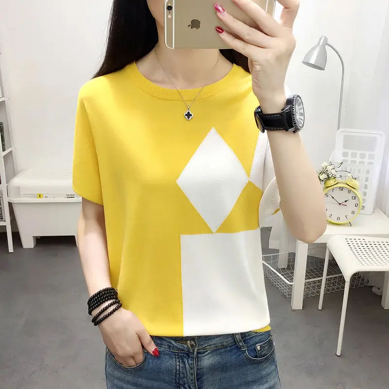 Loose ice silk short sleeve women's summer coat 2021 new Korean T-shirt bottoming shirt
Loose ice silk short sleeve women's summer coat 2021 new Korean T-shirt bottoming shirt