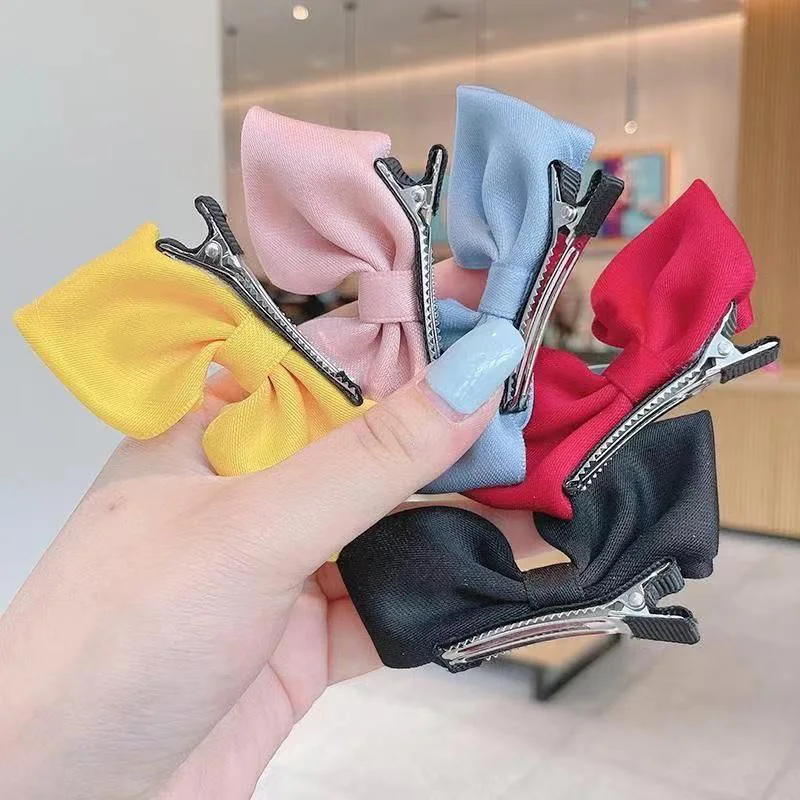 

2pcs Ribbon Standing Hair Bows Clips Vintage Bowknot Side Hairpin Cute Girls Barrettes Headdress Hair Accessories for Women