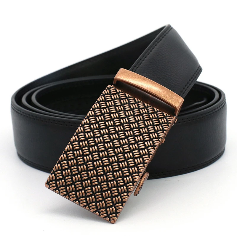 Designer Men's Leather Belt Business Casual Automatic Buckle Two-layer Cowhide Wide Band Fashion Jeans Belt
Designer Men's Leather Belt Business Casual Automatic Buckle Two-layer Cowhide Wide Band Fashion Jeans Belt