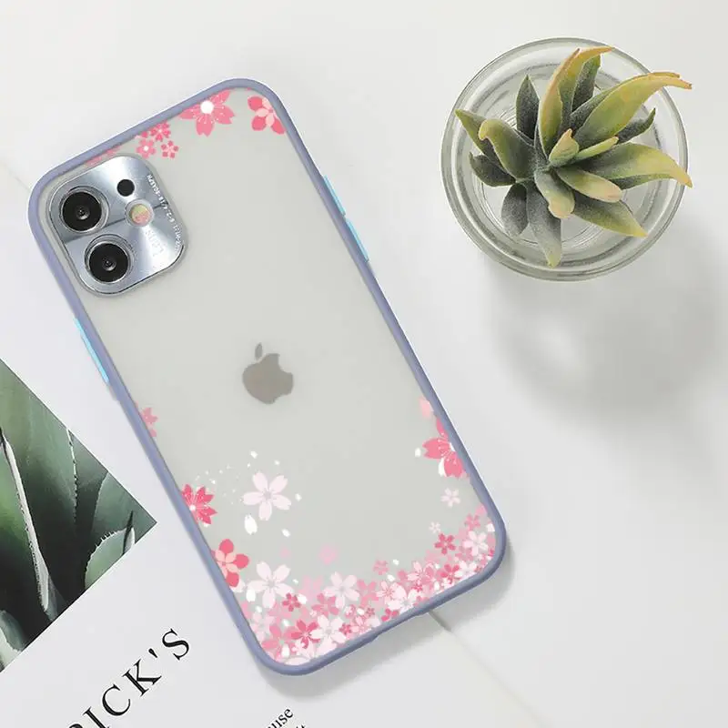 Cute flower Bumper Girl petals Phone Case For iPhone 12 11 Mini Pro XR XS Max 7 8 Plus X Matte transparent Gray Back Cover
Cute flower Bumper Girl petals Phone Case For iPhone 12 11 Mini Pro XR XS Max 7 8 Plus X Matte transparent Gray Back Cover