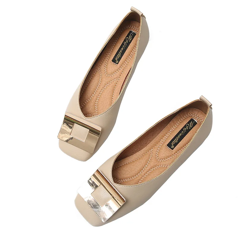 Soft Leather Comfy Flats Metal Buckle Square Toe Women Shoes Solid Slip On Casual Single Moccasins Ladies Brief Shallow Loafers
Soft Leather Comfy Flats Metal Buckle Square Toe Women Shoes Solid Slip On Casual Single Moccasins Ladies Brief Shallow Loafers