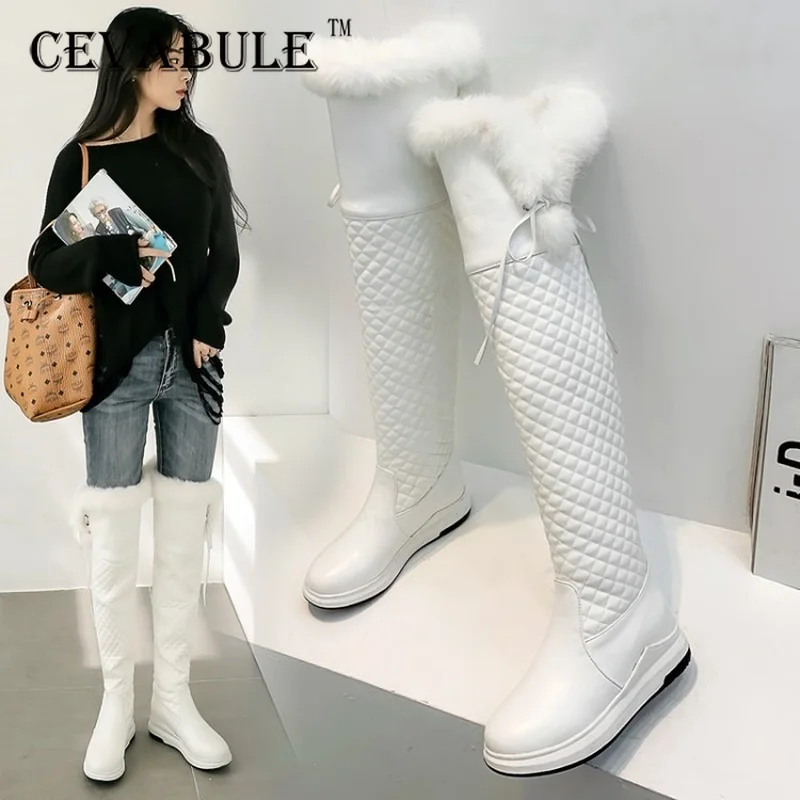CEVABULE 2021 Women's Knee High Snow Boot with Fur Platfrom Wedges Long Boot Snow Boots Elegant Fur Collar Cotton Boots TYX 
CEVABULE 2021 Women's Knee High Snow Boot with Fur Platfrom Wedges Long Boot Snow Boots Elegant Fur Collar Cotton Boots TYX