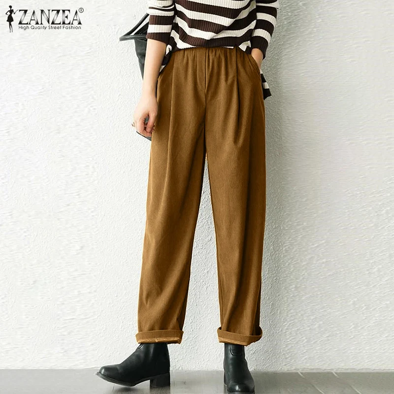 ZANZEA Women Corduroy Pants 2022 Autumn Wide Leg Pants Casual Solid Loose Pantalons Palazzo Oversized Elastic Waist Pants Bottom
ZANZEA Women Corduroy Pants 2022 Autumn Wide Leg Pants Casual Solid Loose Pantalons Palazzo Oversized Elastic Waist Pants Bottom
