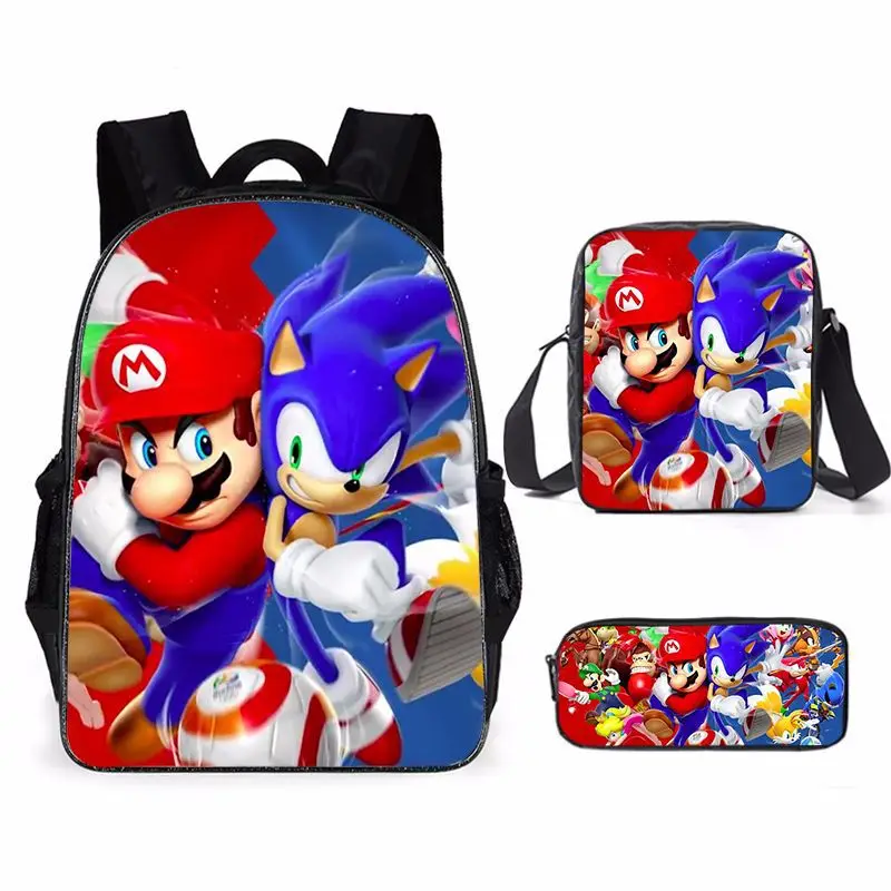 Аниме/Super Mario Bros школьный рюкзак для девочек и мальчиков детский с 3D принтом