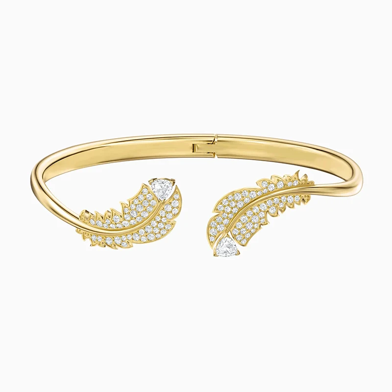 2021 Fashion SWA Jewelry New NICE BANGLE Gold Trend Elegant Feather Pattern Crystal Ladies Luxury Jewelry Romantic Gift
2021 Fashion SWA Jewelry New NICE BANGLE Gold Trend Elegant Feather Pattern Crystal Ladies Luxury Jewelry Romantic Gift