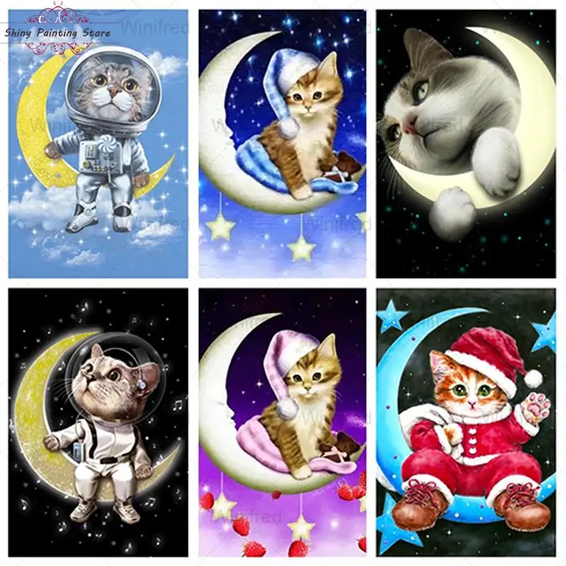 5D DIY Diamond Painting Cat and Moon Cross Stitch Diamond Mosaic Cartoon Animal Diamond Embroidery Rhinestone Picture Wall Art
5D DIY Diamond Painting Cat and Moon Cross Stitch Diamond Mosaic Cartoon Animal Diamond Embroidery Rhinestone Picture Wall Art