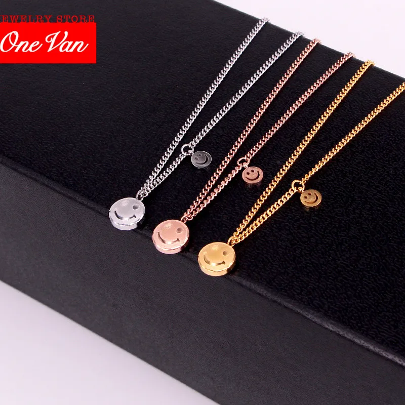 Cute Smile Face Simple 316L stainless steel light Pendant Necklace girl versatile ol short women clavicle chain Women
Cute Smile Face Simple 316L stainless steel light Pendant Necklace girl versatile ol short women clavicle chain Women