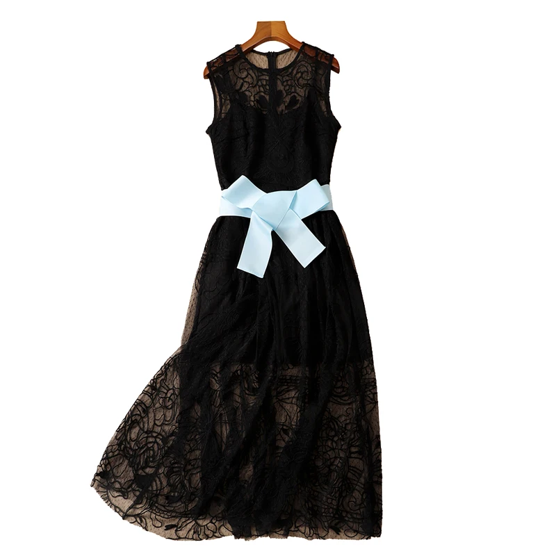 New women s sleeveless sexy lace embroidery show thin dress party temperament dress
New women s sleeveless sexy lace embroidery show thin dress party temperament dress