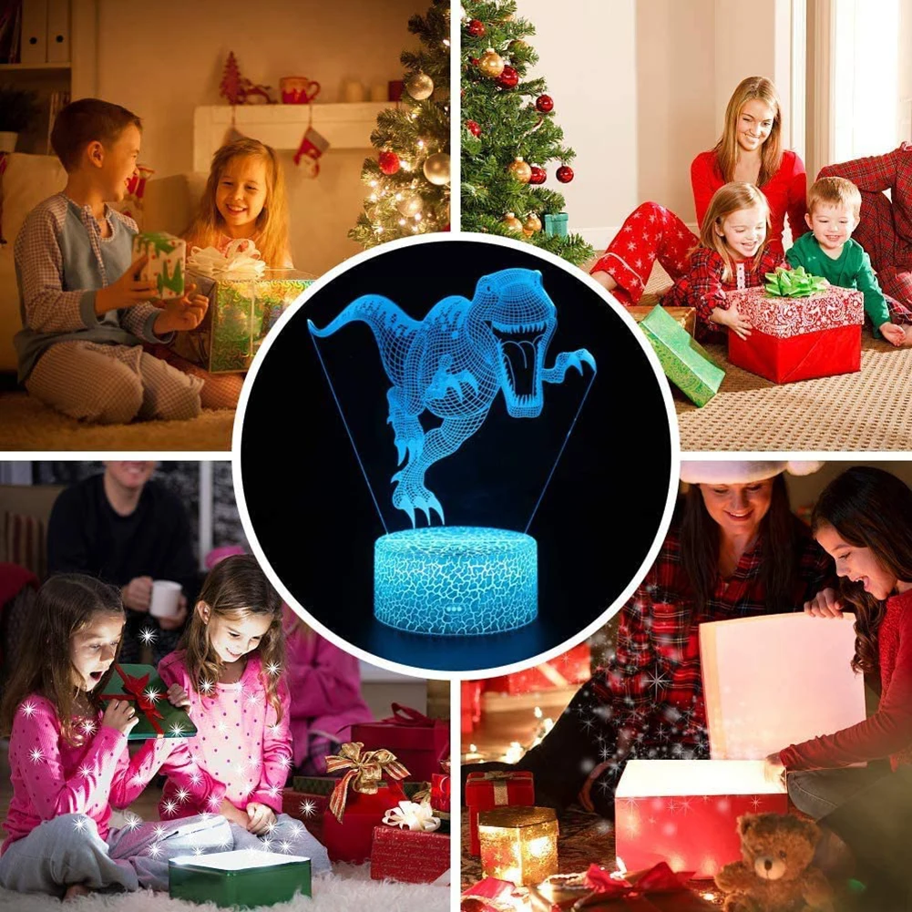 3D Dinosaur LED Night Light Lamp Remote Control Table Lamps 16 Color Adjustable Toys Kid Gift For Bedroom Home Decoration
3D Dinosaur LED Night Light Lamp Remote Control Table Lamps 16 Color Adjustable Toys Kid Gift For Bedroom Home Decoration