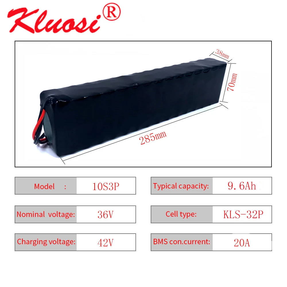 Литиевый аккумулятор KLUOSI 10S3P, 36 В, 9,6 Ач, 10 Ач, 36 В, 42 в, для электровелосипеда Xiaomi Mijia M365 Pro, скутера 20A BMS
Литиевый аккумулятор KLUOSI 10S3P, 36 В, 9,6 Ач, 10 Ач, 36 В, 42 в, для электровелосипеда Xiaomi Mijia M365 Pro, скутера 20A BMS