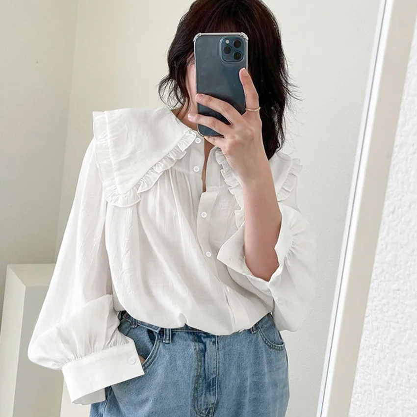 Shirts Women Solid Simple New Arrival Spring Korean Style Chic Trendy Casual Blouses Elegant Vintage Womens Streetwear All-match
Shirts Women Solid Simple New Arrival Spring Korean Style Chic Trendy Casual Blouses Elegant Vintage Womens Streetwear All-match