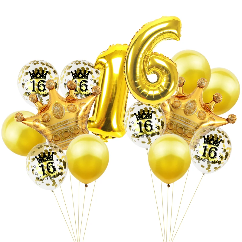 ZLJQ 16pcs Birthday Party Decoration Golden Balloon Number Aluminum Foil Balloon 30th 40th Birthday Party Surprise Decoration
ZLJQ 16pcs Birthday Party Decoration Golden Balloon Number Aluminum Foil Balloon 30th 40th Birthday Party Surprise Decoration